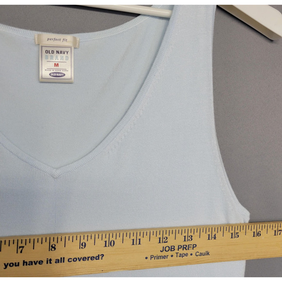 Old Navy Sweater Tank Womens Medium Lot of 2 Blue Pink Perfect Fit Knit V Neck - Picture 4 of 11